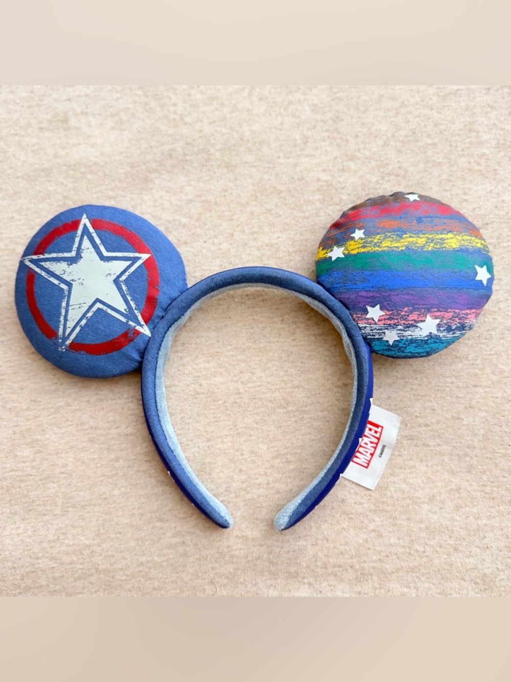 Marvel Mickey Ears Headband - Blue Disneyland parks Captain America ears